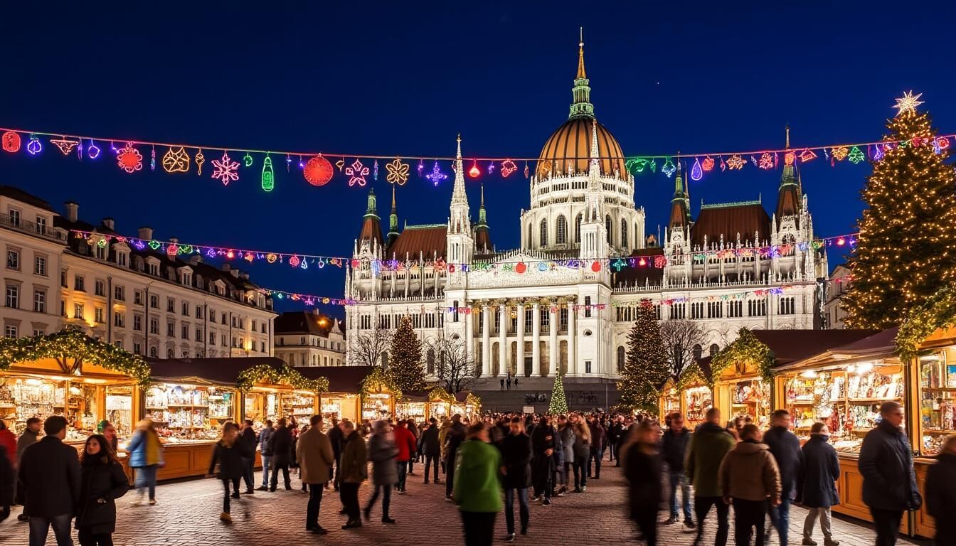 Découvrez les merveilles du Marché de Noël à Budapest ! Plongez dans l'ambiance féerique avec ses illuminations, ses chalets artisanaux et ses délices culinaires. Ne manquez pas les incontournables à visiter pour vivre une expérience inoubliable au cœur de la capitale hongroise.