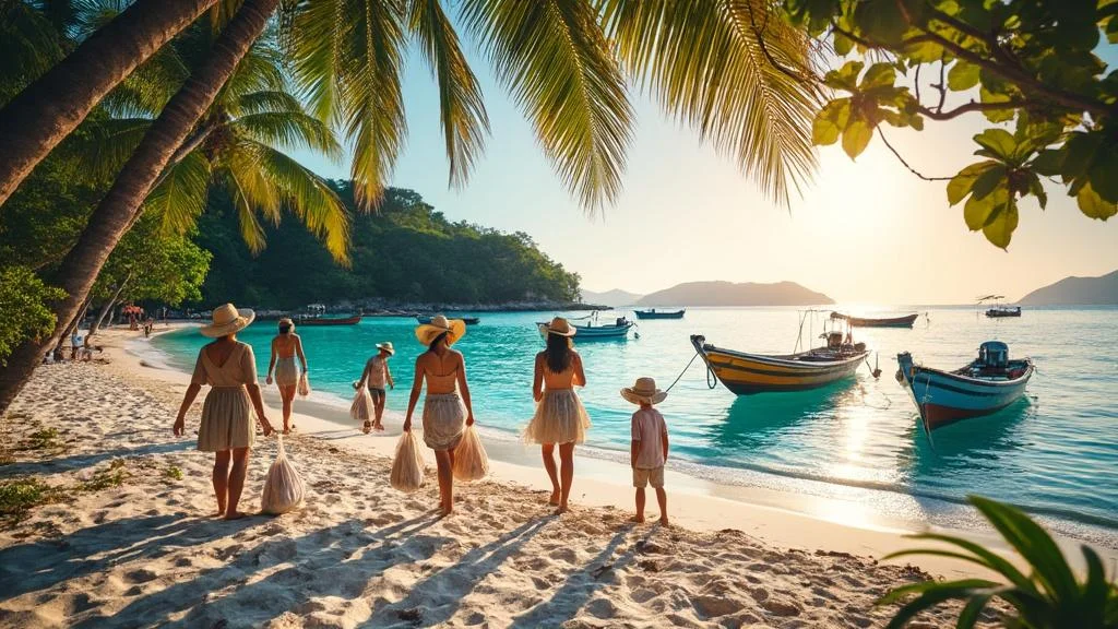 Bénévoles nettoyant les plages des îles Gili à Bali pour préserver l’environnement naturel