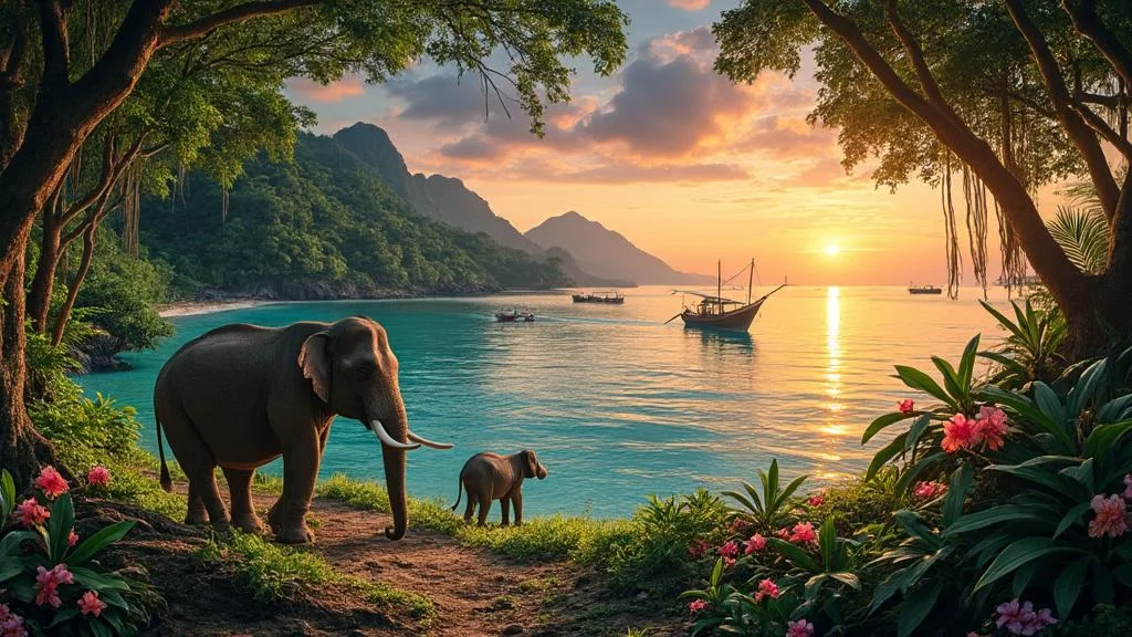 Paysage naturel hyper-réaliste de Koh Chang Trat province, biodiversité et écotourisme préservés