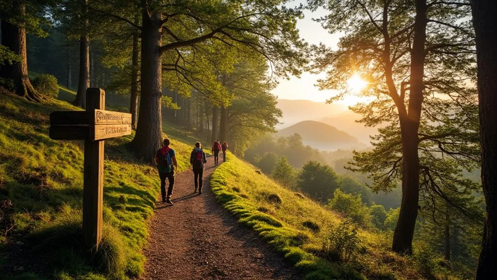 Randonnée sur le Chemin des Muletiers au Puy de Dôme, forêt d’Auvergne aux couleurs automnales