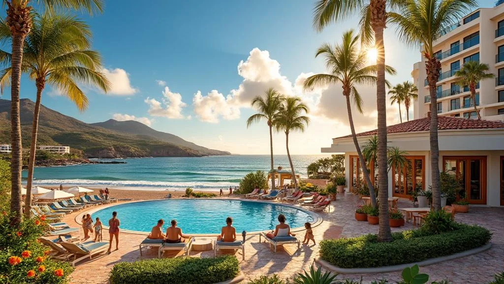 Vue réaliste des hébergements à Gran Canaria entre resorts balnéaires et villages authentiques